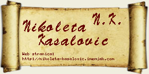 Nikoleta Kasalović vizit kartica